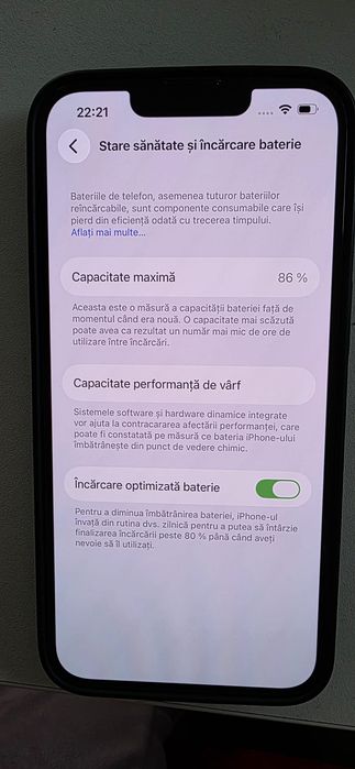 Telefon mobil Apple iPhone 14, 64GB, 5G, Midnight, utilizat