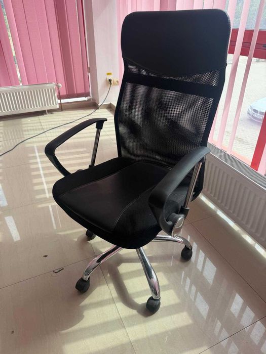 Scaun de birou ergonomic Mesh, inaltime reglabila, mecanism tilt, Negru