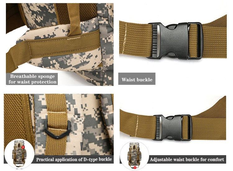 80L туристическа раница Водоустойчива къмпинг планина система с ремъци