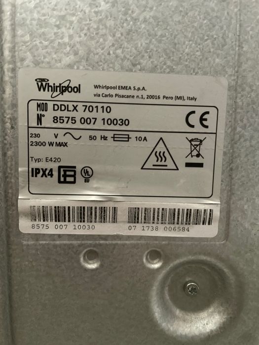 Vand Piese uscator de rufe Whirpool DDLX 70110