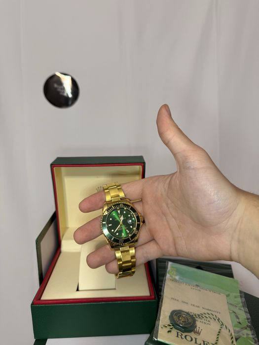 Ceas Rolex Auriu Verde Premium // Oyster Perpetual Date Submariner //