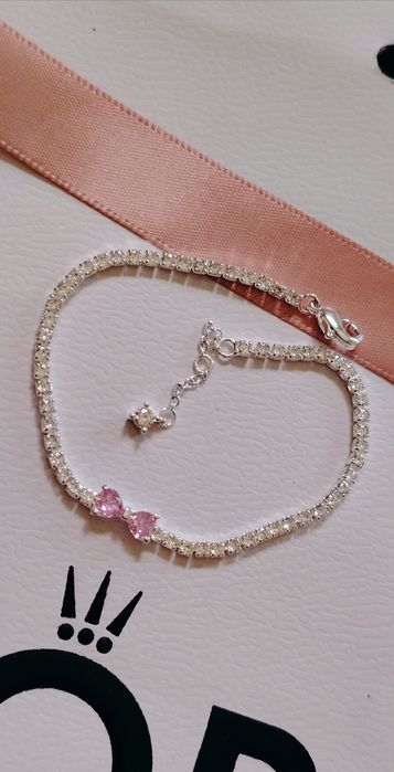 Brățara Nouă Tenis Pandora Moments Fundiță Roz Silver S925 Ale