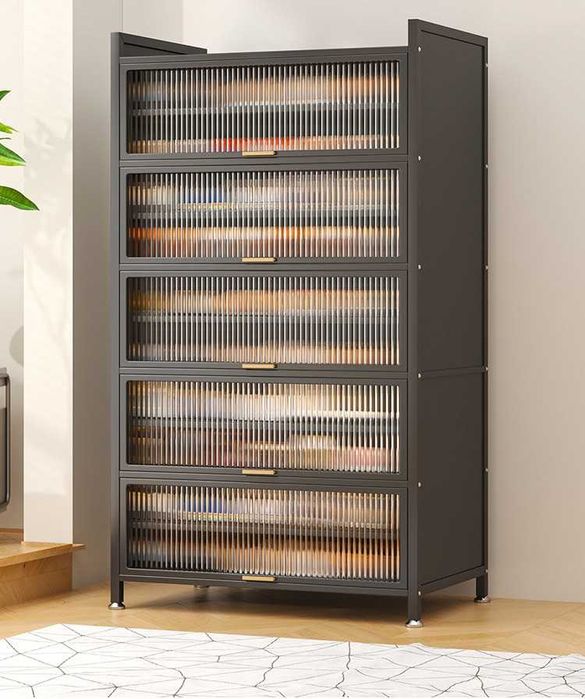 Пылезащищённый металлический шкаф для обуви у входной двери