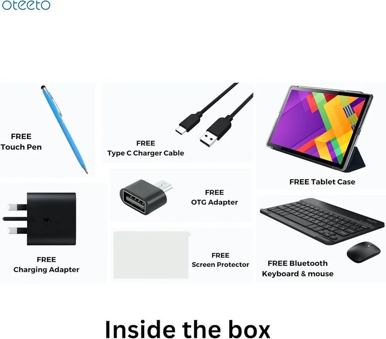 New Planshet OTEETO TAB 10 Pro, 5G Sim card, 8/512 GB, Умные планшет