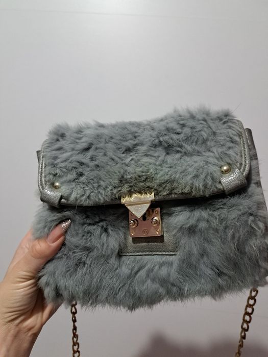 Чанта естествен косъм от зайче