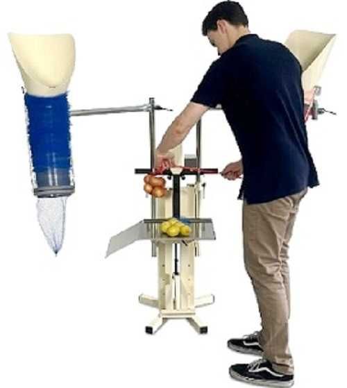 Masina ambalat fructe si legume in plasa tubulara- Alimentare dubla