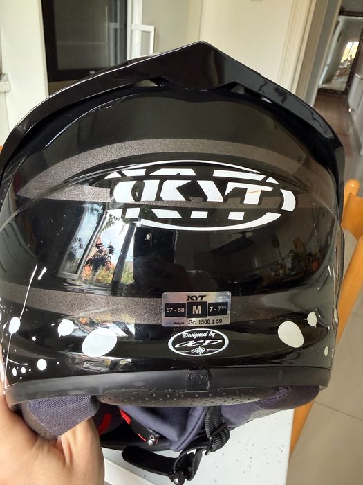 Cască moto KYT NF-R Neutron White, mărime M