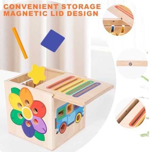 Нова монтесори образователна дървена играчка сортиране цветове форми