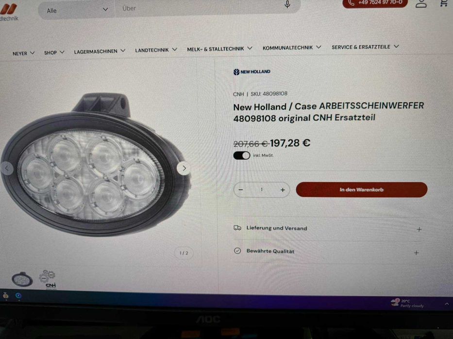 LED работна лампа 2 бр. NEW HOLLAND AGRICULTURE 48098108 – овална, 30W