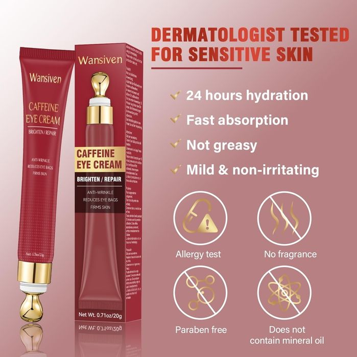 Crema contur ochi antirid cu cafeina si acid hialuronic