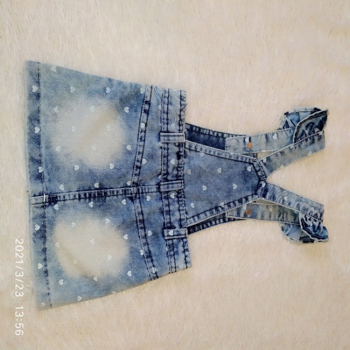 Сарафан джинсовый в сердечко д438