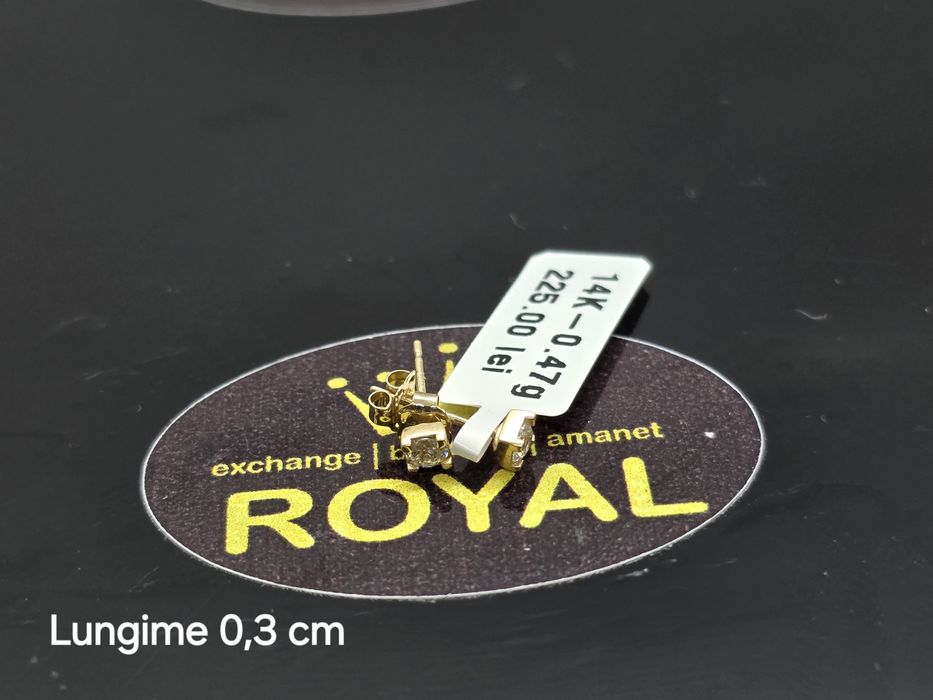 Bijuteria Royal: Cercei aur 14k/0.47 gr