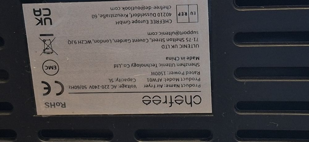 Air fryer Chefree 5 литра