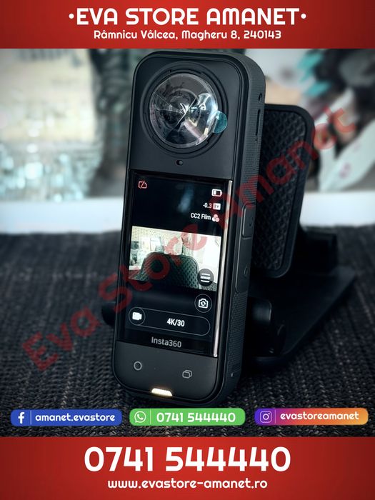 Insta360 X5 8K 360 Action Cam Dual 1/1.28” sensors Stabilizare FlowState Rezistență la apă