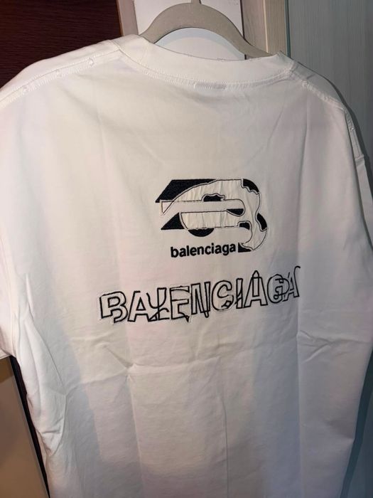 Tricou Balenciaga alb L