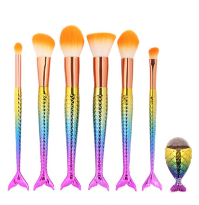 Превърни гримирането в магия! Комплект четки "Русалка" (7 части)