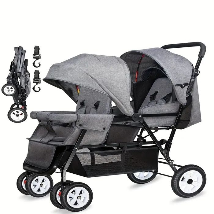 ПРОМОЦИЯ!Лека и маневрена ,Двойна Бебешка количка за близнаци ,