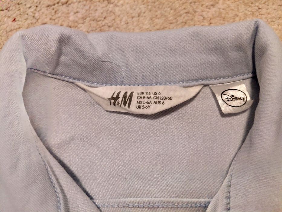 H&M Дънково яке с щампа, Елза Замръзнало кралство, размер 116