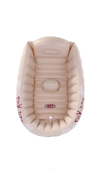 Надуваема вана/ корито за деца, Бял, цветя, 91х61х29см