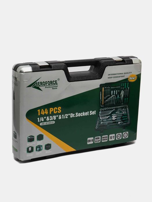 Набор ключей инструментов  для авто и дома Aeroforce, 142+2 предметов