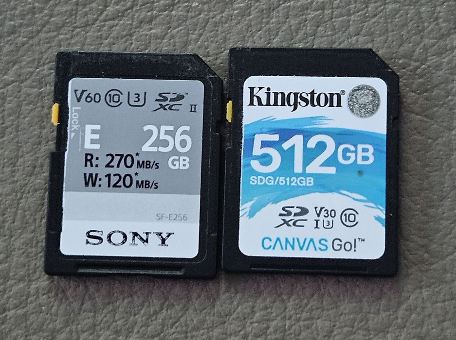 Doua carduri de memorie pt foto/video
