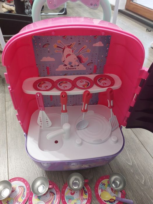 Valiza ceainic și gatit cu unicorn jucarie