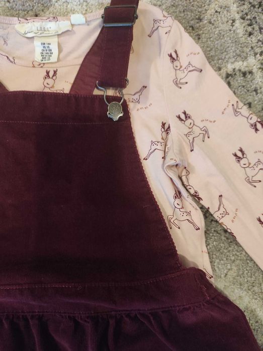 Комплект сукманче и блузка H&M ръст 140