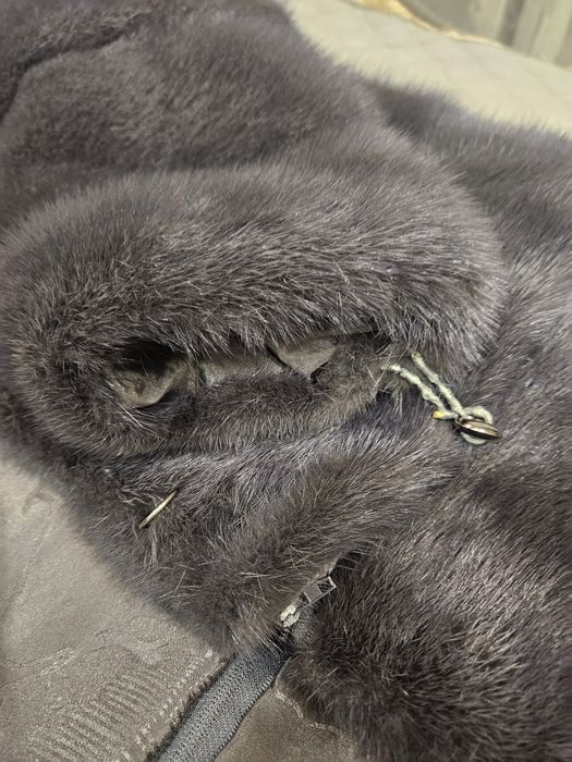 Голубая норковая шуба