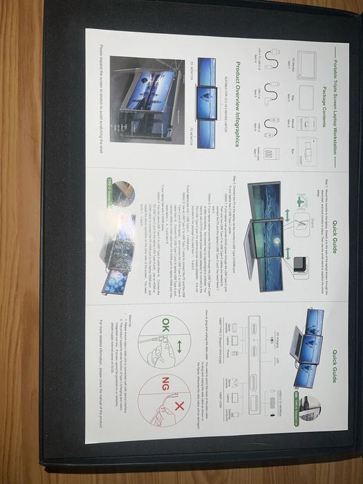 Tri Screen DomyFan F2 – Extender 2 Ecrane pentru Laptop, Portabil, Ca Nou