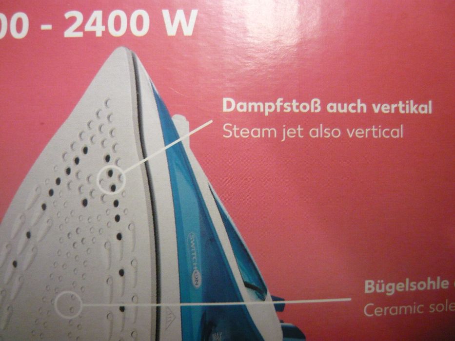 Fier călcat aburi, talpă ceramică, 2400 W, NOU cu 2 ani garanție