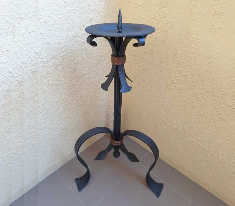 Suport podea fier forjat, sfesnic lumanari, suport flori, 70cm