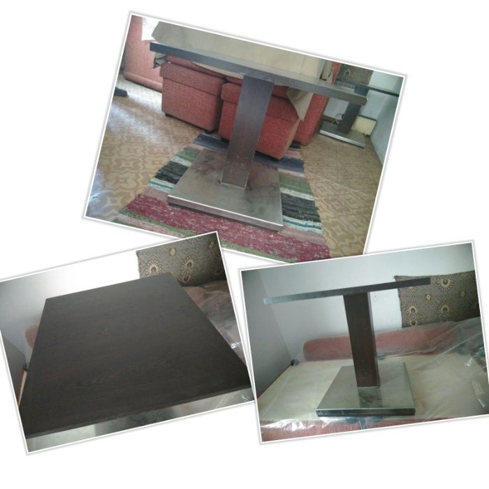 Маса с облицовка от неръждаема ламарина 50/50/50 см - 1 бр. и двойна 1