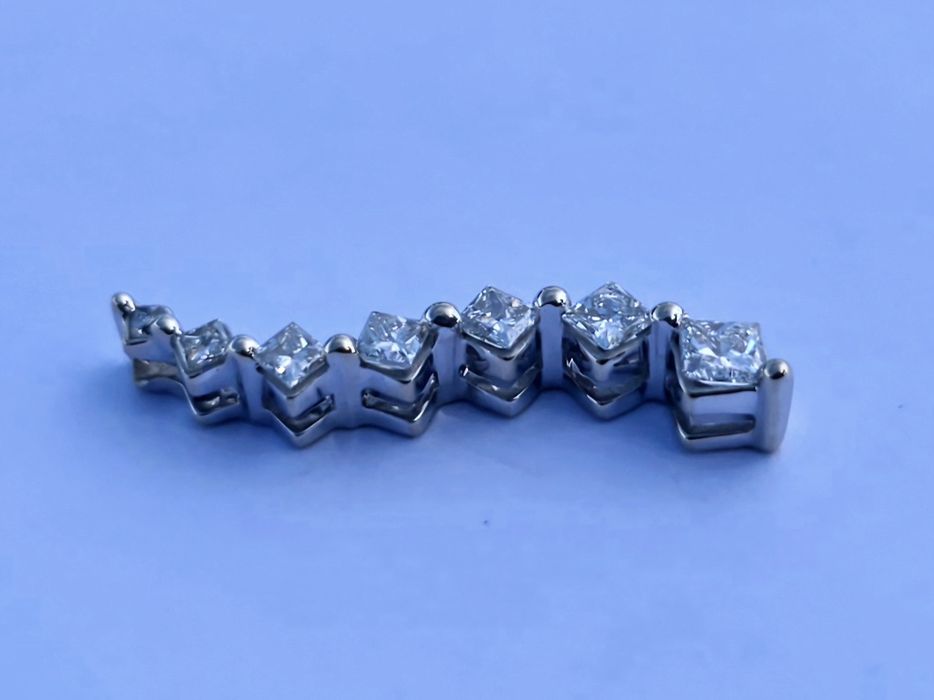 Pandant din aur alb 14k cu diamante naturale princes