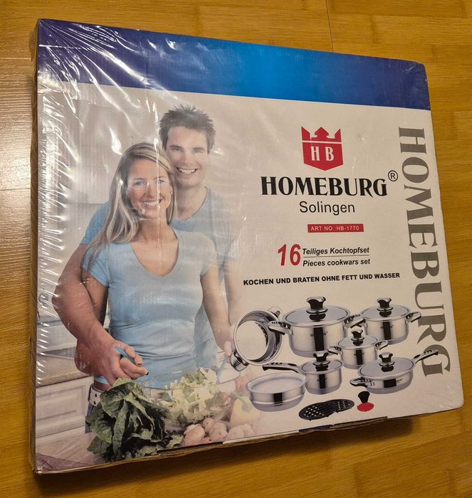 Set NOU oale si tigai INOX 16 piese de gatit Homeburg