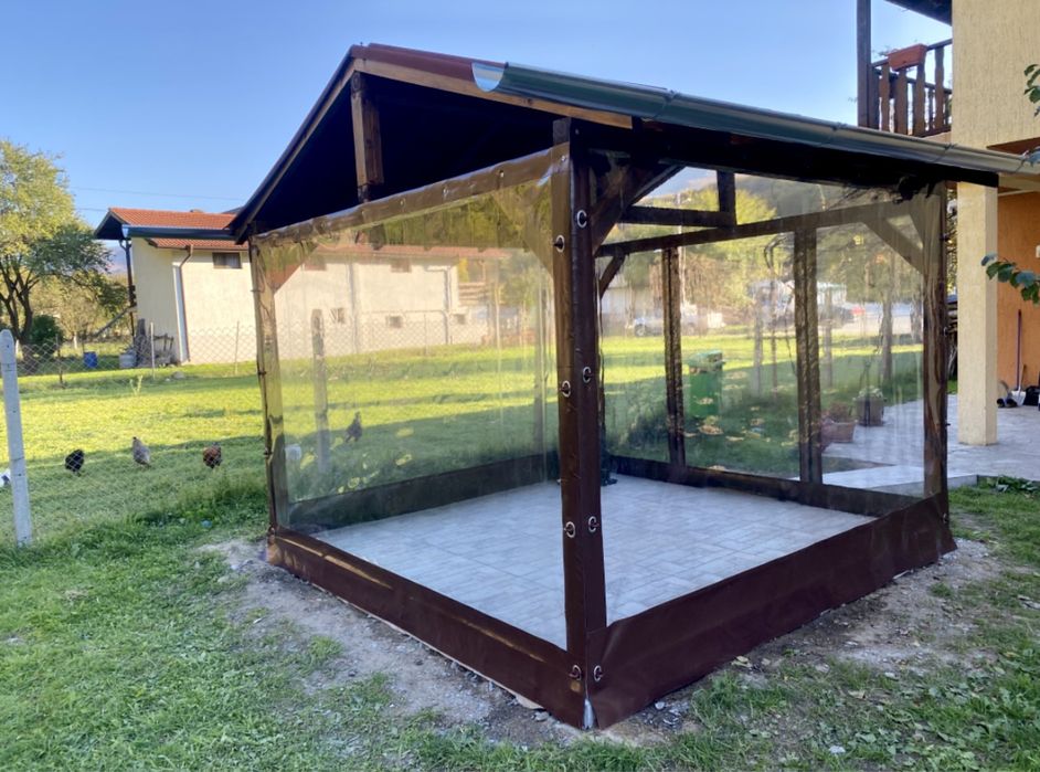 Ветроупорни завеси тенти кристал PVC винил ветробрани прегради найлони