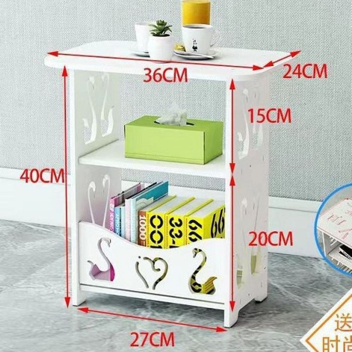 Компактна бяла PVC маса с декоративни изрязани орнаменти и три нива за