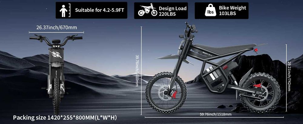 Motocicletă Electrică Enduro Tip Sur-Ron | Riding Times GT54 PRO