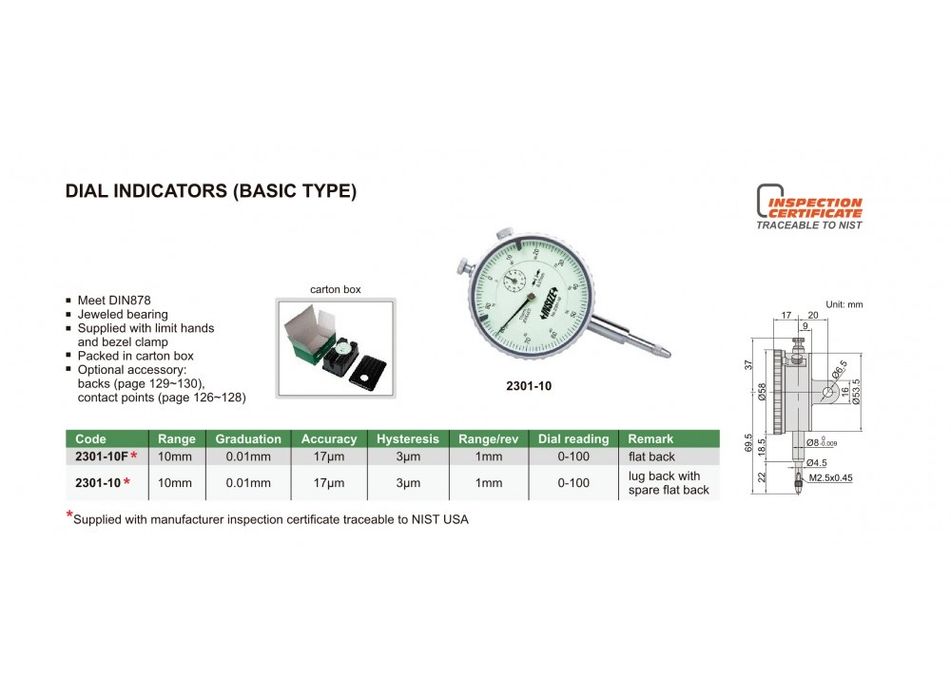 Индикаторен часовник Insize