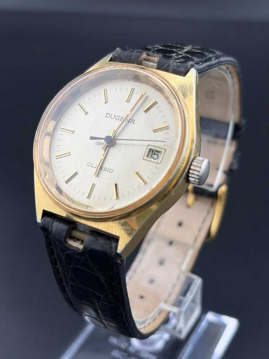 Ceas Dugena Classic Vintage Mecanic – Dată – Stare Foarte Bună
