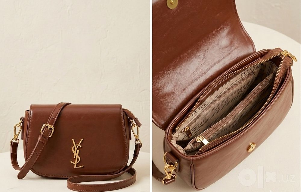 Элегантная коричневая сумка OUYUE в стиле YSL (кросс-боди)
