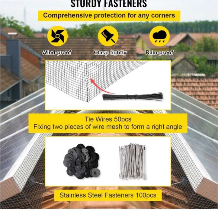 Protectie panouri fotovoltaice anti-păsari 250 lei  cu 80 elemente