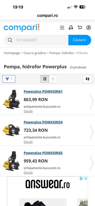 Pompa gradina powerplus. noua