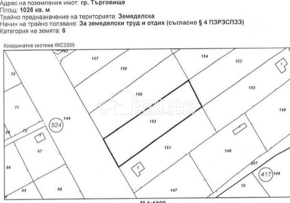 Парцел в Търговище-Бряг площ 1026 цена 5500