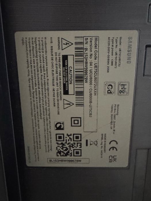 Televizor Crystal Ultra HD, 4K, 75CU8072, 189 cm (2023) defect