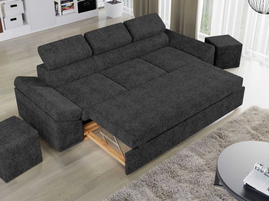 Canapea Extensibila Magic Plusata Gri Inchis - Transport Gratuit