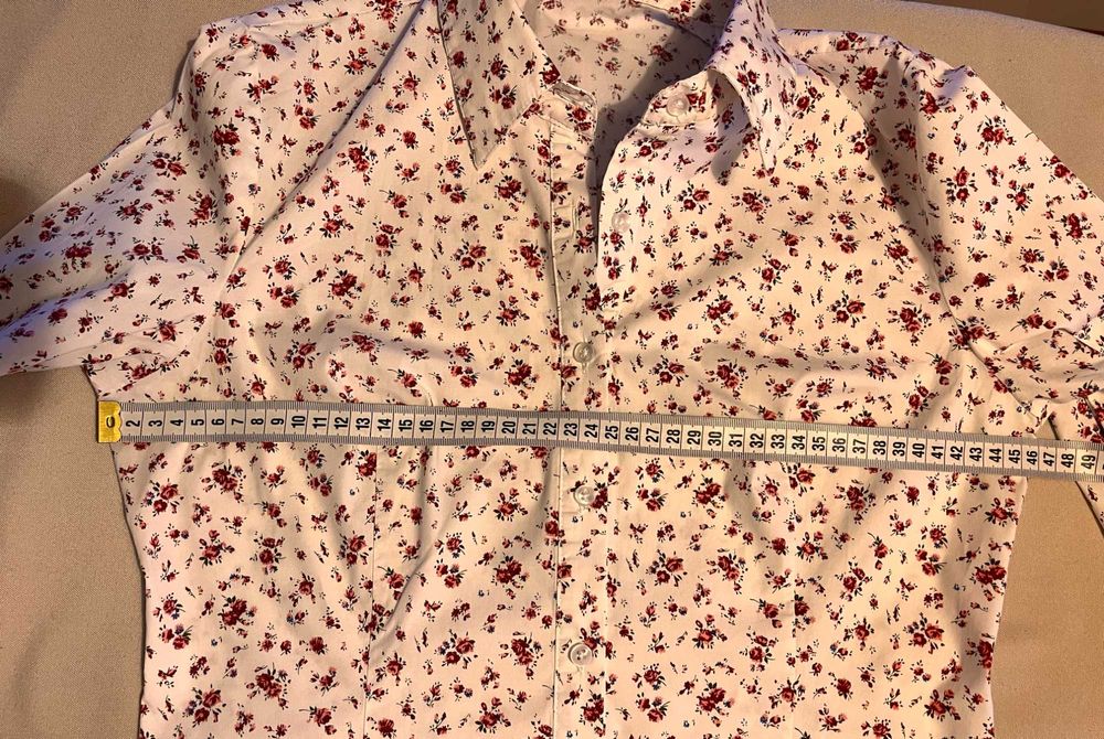 Camasa alba cu imprimeu floral