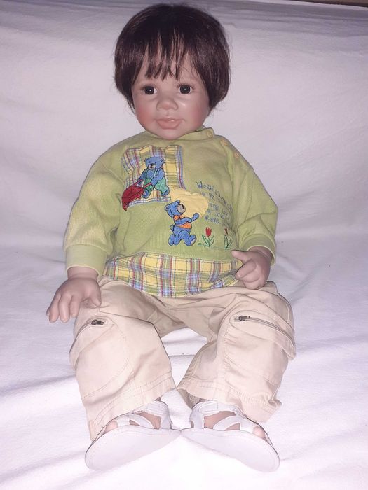 papusa reborn silicon Danny artist Monika Levenig inaltime 68 cm
