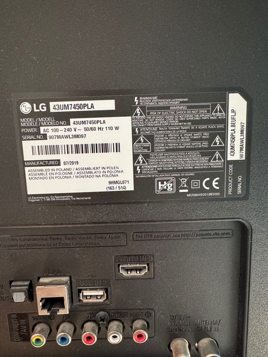 Телевизор LG 43” 43UM7450PLA