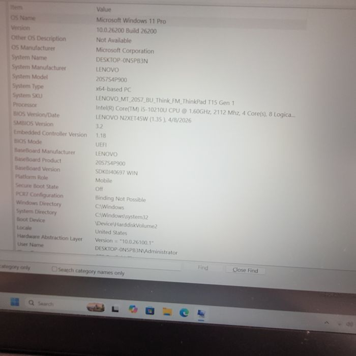 Laptop Lenovo Thinkpad T15