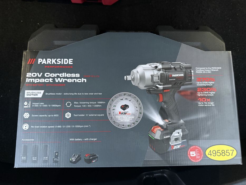 Ударен гайковерт Parkside Performance 5г Гаранция + батерия и зарядно